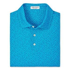 Peter Millar -L- Summer Comfort Hammered Performance Jersey Polo Surfboard $110